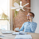 Ventilador de teto silencioso com 6 folhas, alimentado por usb, com controle rem