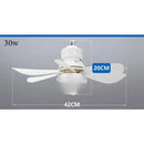 Ventilador de Teto LED 30W E27 com Controle Remoto para Regulagem de Luz, Ideal