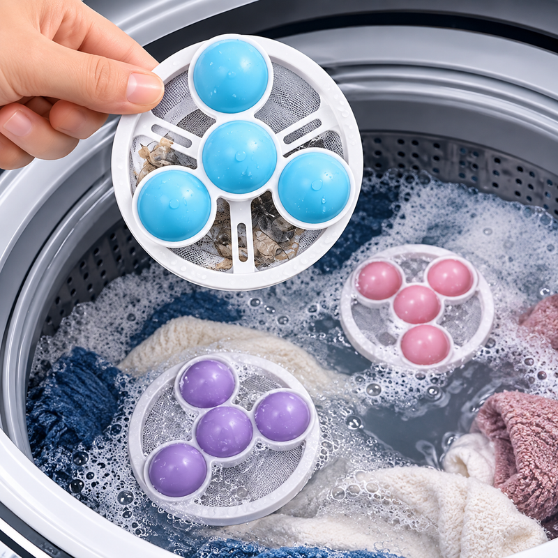 Kit Pega Fiapos para Máquina de Lavar – Removedor de Pelos e Resíduos