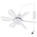Ventilador de teto silencioso com 6 folhas, alimentado por usb, com controle rem