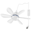 Ventilador de teto silencioso com 6 folhas, alimentado por usb, com controle rem