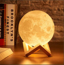 Luminária 3D Lua Cheia com Suporte