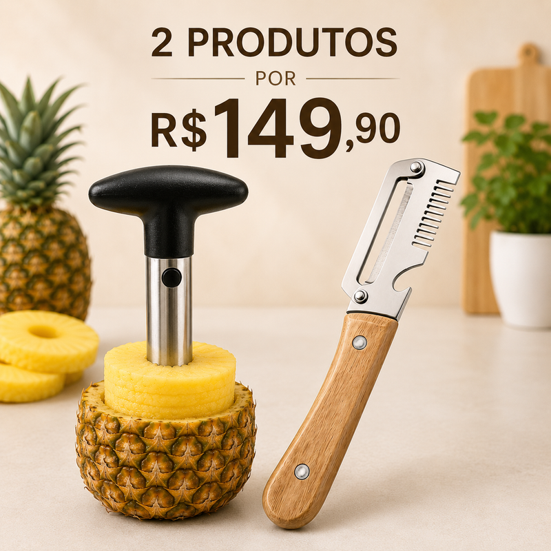 Kit praticidade - Fatiador  de abacaxi + legumes