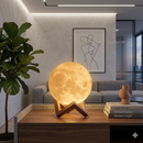 Luminária 3D Lua Cheia com Suporte