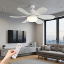 Lâmpada Ventilador de Teto com 6 Hélices e Controle Remoto