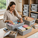 Kit 5 Caixas Organizadoras com Tampa