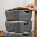 Kit 3 Caixas Organizadoras Tampa Bambu