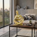 Escultura Decorativa “Pensador com Livro”