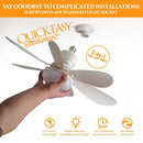 Ventilador de Teto de 20,5 polegadas 40W com Controle Remoto e Luz LED, Ventilad