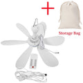 Ventilador de teto silencioso com 6 folhas, alimentado por usb, com controle rem