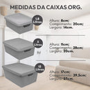 Kit 5 Caixas Organizadoras com Tampa