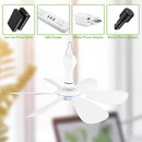 Ventilador de teto silencioso com 6 folhas, alimentado por usb, com controle rem