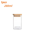 Pote de Vidro com Tampa de Bambu