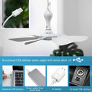 Ventilador de teto silencioso com 6 folhas, alimentado por usb, com controle rem