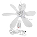 Ventilador de teto silencioso com 6 folhas, alimentado por usb, com controle rem